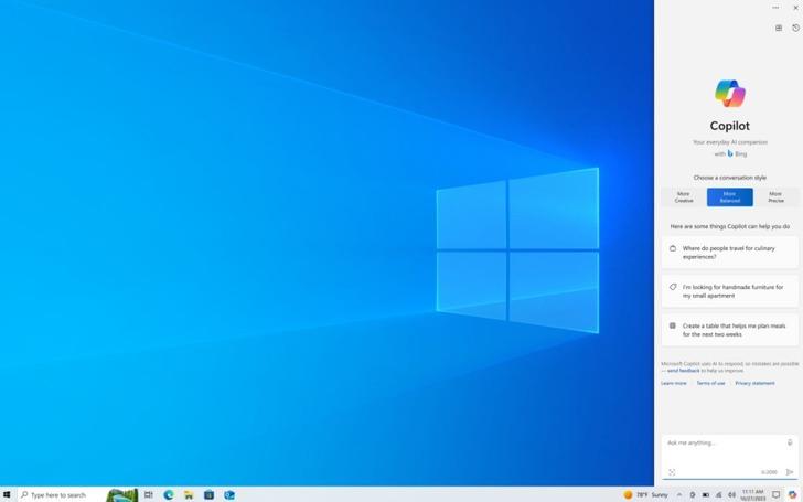 Microsoft'tan sürpriz hamle! Yapay destekli Copilot'u yakında Windows 10'a getiriyor