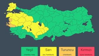 18 kente 'sarı', 1 kente 'turuncu' kodlu uyarı!