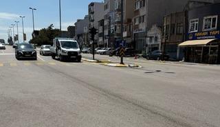 Mazotun sızdığı yolda kayan sürücü yaralandı